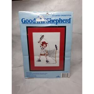 1987 Good Shepherd Counted Cross Stitch Kit Tennis Champ 8x10